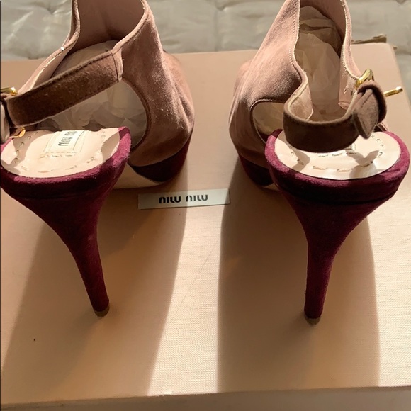 MIU MIU PLATFORM SLINGBACK STILETTOS 38 - Picture 3 of 6